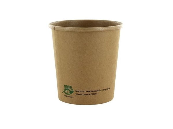 PAPSTAR "pure" suppeglass, rund, 470 ml, brun, laget av ubleket nyfiberkartong med organisk belegg, - 1 stk (87266)