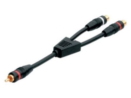 Tecline 64654, RCA, urosliitin, 2 x RCA, naarasliitin, 0,2 m, musta