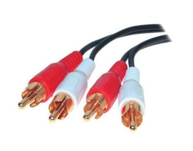 shiverpeaks 2 x RCA/2 x RCA 0.5m, 2 x RCA, Hankjønn, 2 x RCA, Hankjønn, 0,5 m, Sort, Rød, Hvit