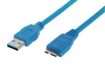 shiverpeaks BS77191, 1 m, USB A, Micro-USB B, USB 3.2 Gen 1 (3.1 Gen 1), Hankjønn/hankjønn, Blå