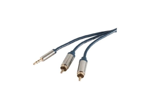 shiverpeaks SP30832-5-SLIM, 3.5mm, Hankjønn, 2 x RCA, Hankjønn, 5 m, Blå, Kromfarget