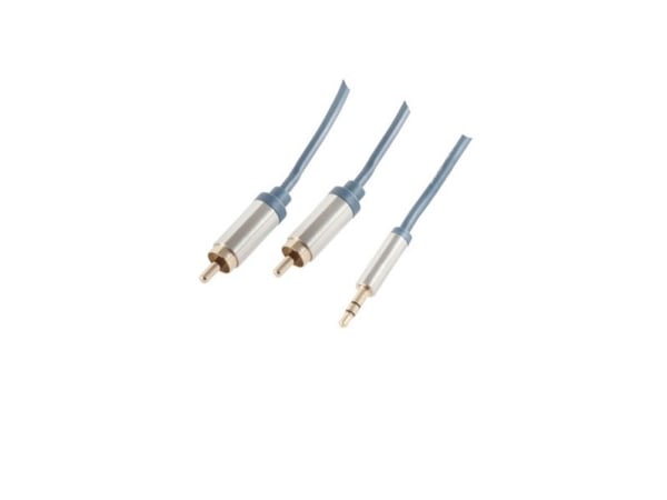 shiverpeaks sp-PROFESSIONAL, 3.5mm, Hankjønn, 2 x RCA, Hankjønn, 0,75 m, Blå, Kromfarget