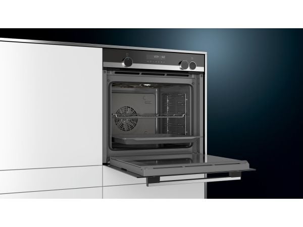 Siemens iQ500 HR538ABS1 - Ovn - med dampfunksjon - innebygd - fordypning - bredde: 56 cm - dybde: 55 cm - høyde: 58.5 cm - med selvrens - Klasse A ...