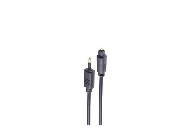 shiverpeaks BS69014-0.5, Toslink, Hankjønn, 3.5mm, Hankjønn, 0,5 m, Sort