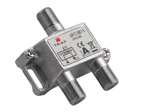 Triax 343100, Kaapelin jakaja, 75 O, 5 - 1218 MHz, Metallinen, Sinkki, Naaras
