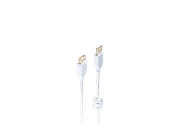 shiverpeaks BS77123-WF USB-kabel 3 m USB 2.0 USB A Hvit (BS77123-WF)