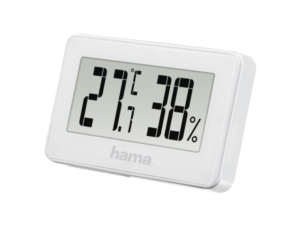 Hama 00186363, Hvit, Inne hygrometer, Inne Termometer, 20 - 95%, -10 - 50 °C, F, °C, Batteri