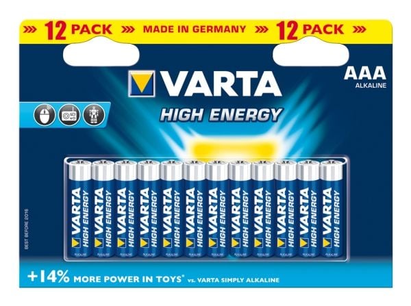Varta High Energy - Batteri 12 x AAA - Alkalisk - 1220 mAh