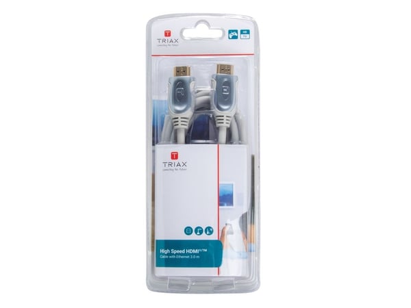 Triax 370717, 3 m, HDMI-tyyppi A (vakio), HDMI-tyyppi A (vakio), Äänen paluukanava (ARC), Harmaa
