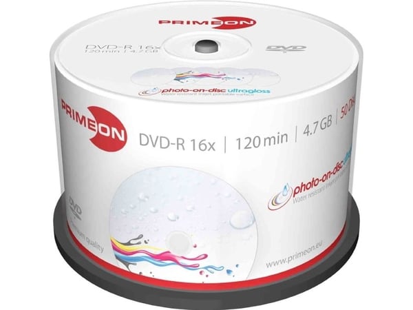Primeon photo-on-disc - 50 x DVD-R - 4.7 GB (120 min) 16x (DVD) - blekkstråleskrivbar overflate - spindel
