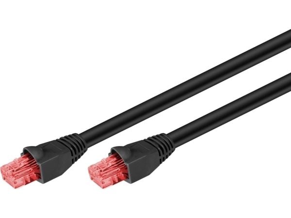 goobay - Koblingskabel - RJ-45 (hann) til RJ-45 (hann) - 40 m - UTP - CAT 6 - med støvel, utendørs, solid - svart