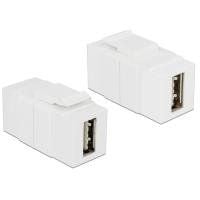 Delock - USB-adapter - USB (hunn) til USB (hunn) - USB 2.0 - reversibel A-kontakt - hvit