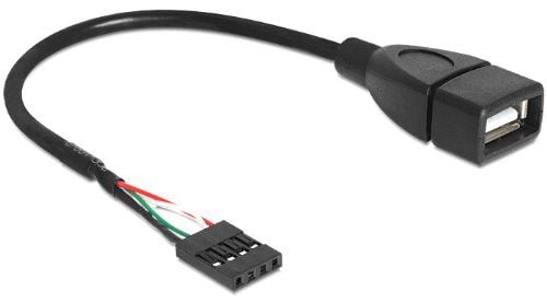 Delock - Intern-til-ekstern USB-kabel - USB (hunn) til 4-pins USB 2.0-header (hunn) - 20 cm