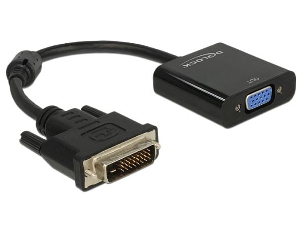 Delock - Videokonverter - Lontium LT8511 - DVI - VGA - svart - løsvekt