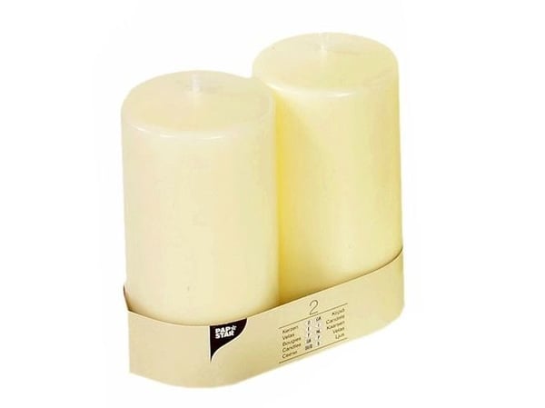 Papstar 15363, Cylinder, Elfenben, 70 h, 2 styck