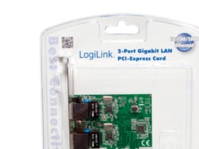 LogiLink PC0075, Intern, Koblet med ledninger (ikke trådløs), PCI Express, Ethernet, 1000 Mbit/s, Grønn