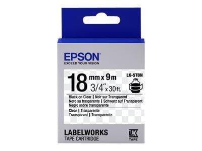 Epson LabelWorks LK-5TBN - Svart på blank - Rull (1,8 cm x 9 m) 1 kassett(er) merketape - for LabelWorks LW-1000, 400, 600, 700, 900, K400, Z5000, ...