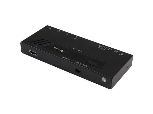StarTech.com 4-ports HDMI automatisk videosvitsj - 4K 2x1 HDMI-svitsj med rask svitsjing, automatisk registrering og seriell kontroll - Video/lydbr...