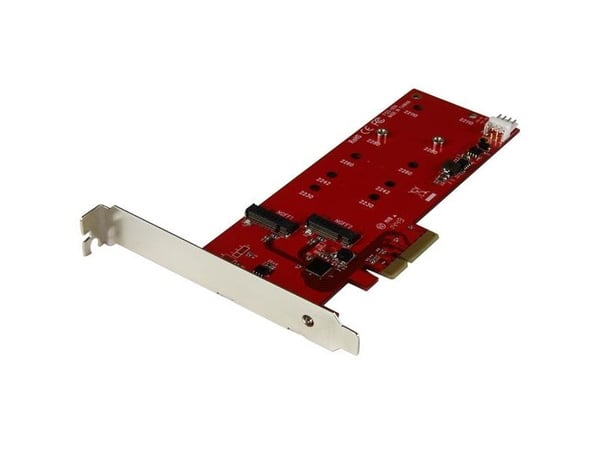 StarTech.com 2x M.2 SATA SSD-kontrollerkort - PCIe - PCI Express M.2 SATA III-kontroller - NGFF-kortadapter (PEX2M2) - Lagringskontroll - M.2 - M.2...