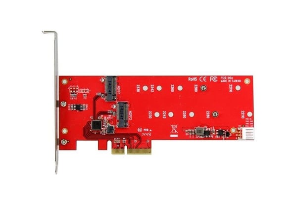 StarTech.com 2x M.2 SATA SSD-kontrollerkort - PCIe - PCI Express M.2 SATA III-kontroller - NGFF-kortadapter (PEX2M2) - Lagringskontroll - M.2 - M.2...