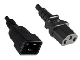MicroConnect - Jatkojohto virralle - IEC 60320 C20 - IEC 60320 C13 - 1 m - musta