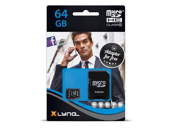 xlyne 64 GB microSDHC, 64 GB, MicroSDHC, klass 10, svart