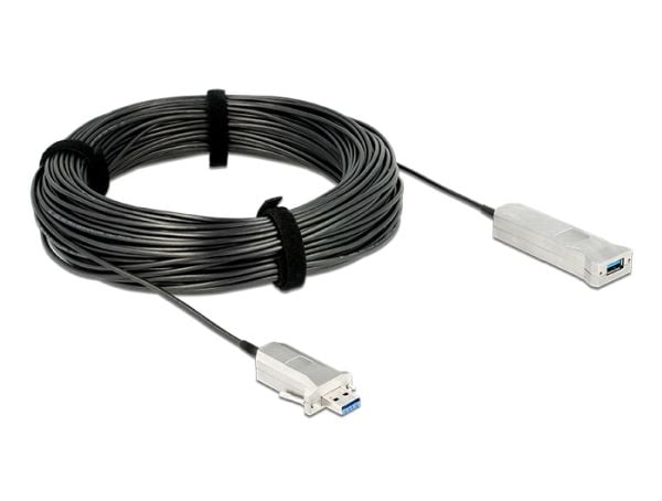 Delock - USB-kabelsett - aktiv, tommelskruer - svart