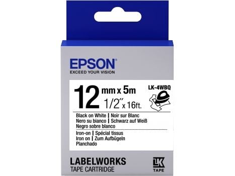 Epson LabelWorks LK-4WBQ - Svart på hvitt - Rull (1,2 cm x 5 m) 1 kassett(er) merketape - for LabelWorks LW-1000, 300, 400, 600, 700, 900, K400, Z5...
