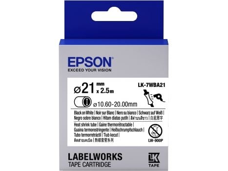 Epson LabelWorks LK-7WBA21 - Svart på hvitt - Rull (3,6 cm x 3 m) 1 rull(er) slange - for LabelWorks LW-1000, LW-300, LW-400, LW-600, LW-700, LW-Z5...