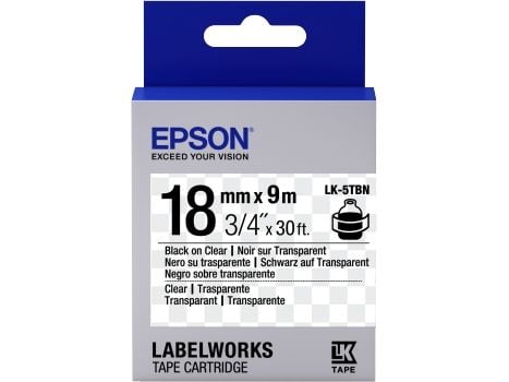 Epson LabelWorks LK-5TBN - Svart på blank - Rull (1,8 cm x 9 m) 1 kassett(er) merketape - for LabelWorks LW-1000, 400, 600, 700, 900, K400, Z5000, ...