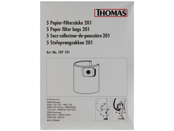 Thomas suodatinpussi 201 PP 1620/PP 1620 C varten