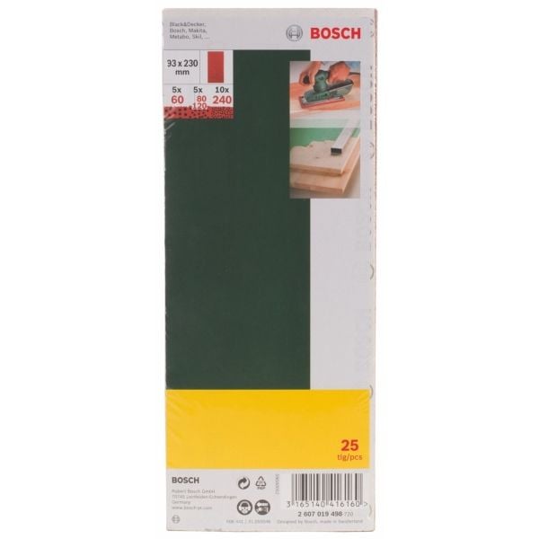 Bosch LEIKKURINTERÄN TERÄSARJA 93X230MM 25 PAKETTIA