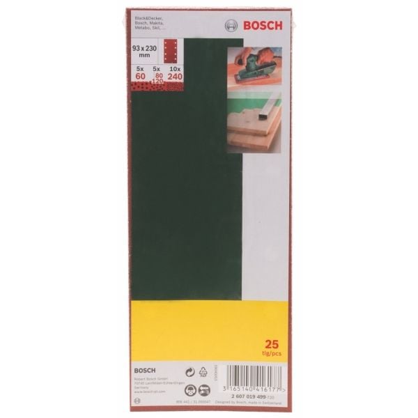 Bosch SLIBEBLADSÆT BO-HUL 93X230MM 25 STK PL