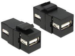 Delock - Trapetsjack - USB Type A - svart