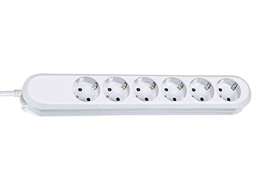 Bachmann Surge protector, 3m, 6 AC-pistorasia(a), 250 V, 3600 W, Valkoinen, 3 m, 520 g