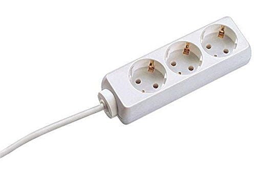 Bachmann 3x Schuko H05VV-F 3G 1.50mm² 16A/3680W 3m, 3 m, Muovi, Valkoinen, 3 AC-pistorasia(a), 3680 W, 16 A