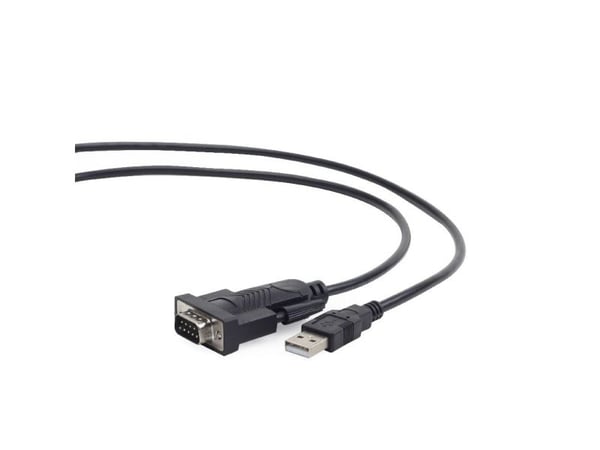Gembird UAS-DB9M-02, Musta, 1,5 m, USB A-tyyppi, DB-9, Uros, Uros