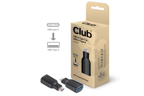 Club 3D - USB-sovitin - USB Type A (hun) til 24 pin USB-C (han) - USB 3.1