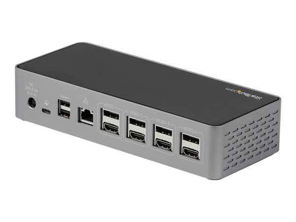 StarTech.com USB-C Dock, 4K 60Hz Quad Monitor DisplayPort & HDMI, Universal USB C Docking Station with 100W Power Delivery Charging, USB Hub w/ 1x ...