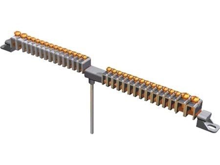 Ensto Cubo P maadoituskisko CU, 4 x 16mm²/28 x 6mm², 300mm rasian sivulle