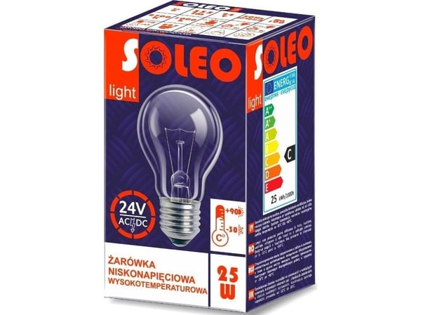 Helios høytemperaturlampe 24V 25W E27/27Al A55CL 1CT/100 1000h Soleo WST-2658