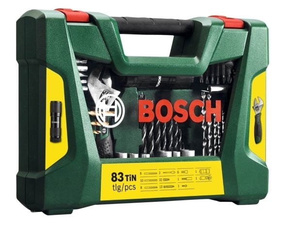 Bosch V-Line - Sett for skrutrekker, borspiss og sokler - for metall, stein, tre - spadedel - pozidriv, phillips, hex, torx, slot - 6 mm, 7 mm, 8 m...