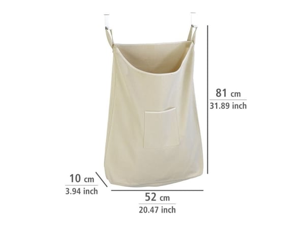 WENKO Canguro, 65 l, Bomull, Rustfritt stål, Beige, Sølv, Hengekrok, 520 mm, 100 mm