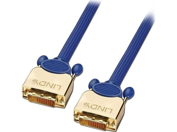 Lindy 2.0m Premium Gold DVI-D Dual Link, 2 m, DVI-D, DVI-D, Blå, Hanstik/Hanstik, Blå, Lindy 2.0m Premium Gold DVI-D Dual Link, 2 m, DVI-D, DVI-D, ...