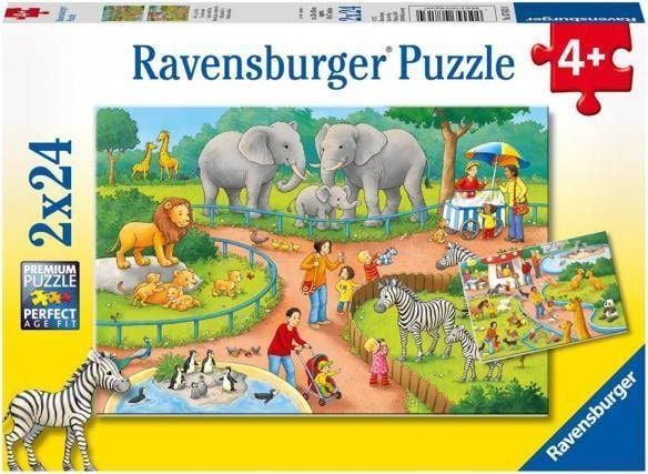 Ravensburger palapeli 2x24 palaa - Päivä eläintarhassa