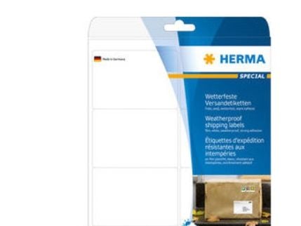 HERMA 8331, Valkoinen, Polyesteri, Laser, Matta, Kiinteä, Pyöristetty suorakulmio