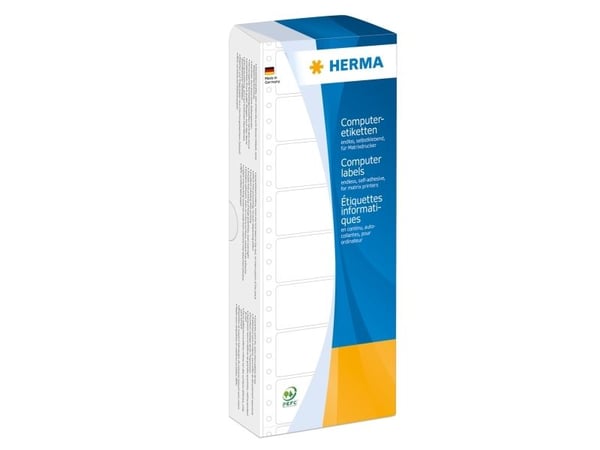 HERMA Computer labels - Papir - matt - permanent selv-adhesiv - perforert - hvit - 101.6 x 48.4 mm 2000 etikett(er) sammenhengde siksakfoldede etik...