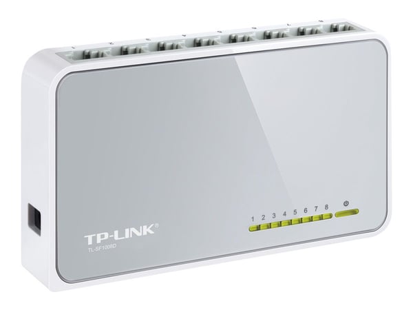 TP-Link TL-SF1008D 8-Port 10/100Mbps Desktop Switch - Switch - 8 x 10/100 - stasjonær