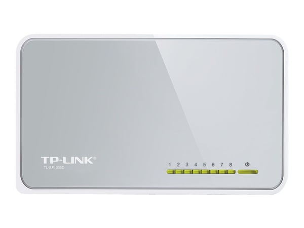 TP-Link TL-SF1008D 8-Port 10/100Mbps Desktop Switch - Switch - 8 x 10/100 - stasjonær