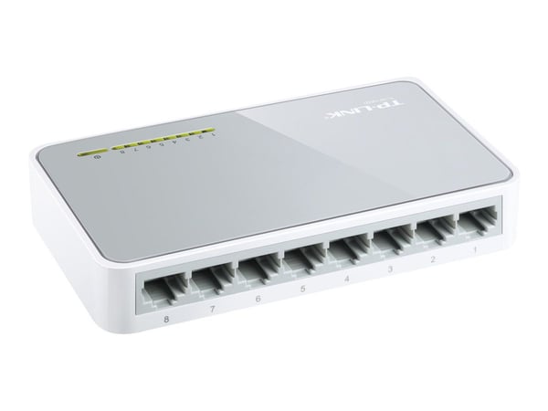 TP-Link TL-SF1008D 8-Port 10/100Mbps Desktop Switch - Switch - 8 x 10/100 - stasjonær